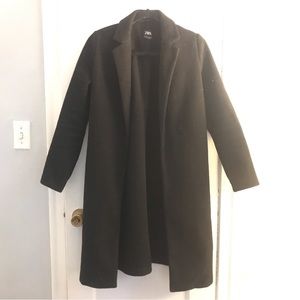 Zara Lapel Coat Jacket Black Small